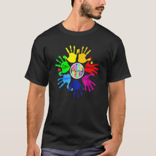 Autisme Bewustzijn Gebarentaal Handpuzzel Onderste T-shirt
