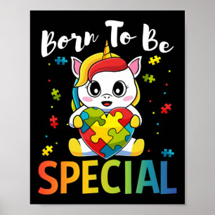 Autisme Bewustzijn Geboren Speciale Eenhoorn Puzze Poster