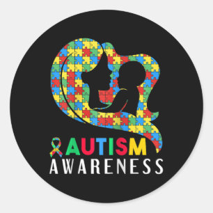 Autisme Bewustzijn Gehandicapten Maand Ondersteuni Ronde Sticker