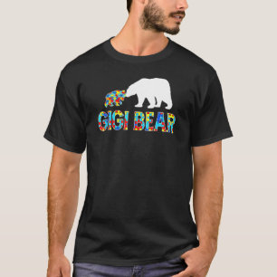 Autisme Bewustzijn Gigi Beer Puzzel Steun Autistis T-shirt