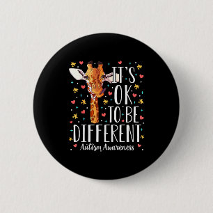 Autisme bewustzijn Giraffe Het is ok om anders te Ronde Button 5,7 Cm