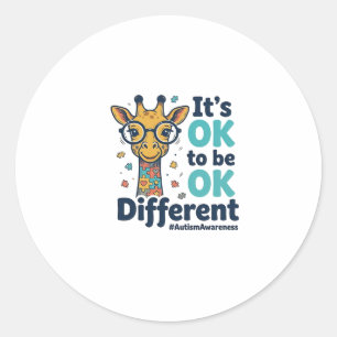 Autisme bewustzijn Giraffe Het is OK om Anders te Ronde Sticker