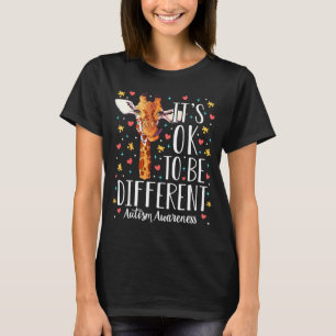 Autisme bewustzijn Giraffe Het is ok om anders te T-shirt