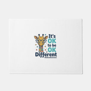 Autisme Bewustzijn Giraffe Het Is OK Om Verschille Deurmat