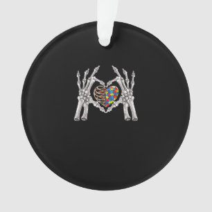 Autisme Bewustzijn Gothic schedel Hand Autisme Puz Ornament