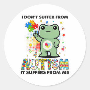 Autisme Bewustzijn Grappig Kikker Meme Autisme Ond Ronde Sticker
