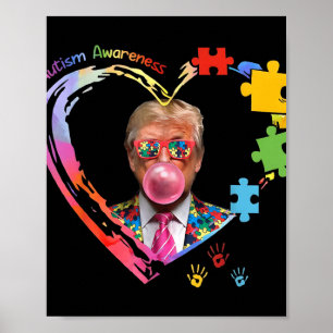 Autisme Bewustzijn Grappig Trump Steun Autistisch  Poster