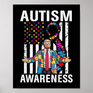 Autisme Bewustzijn Grappig Trump Steun Autistisch Poster