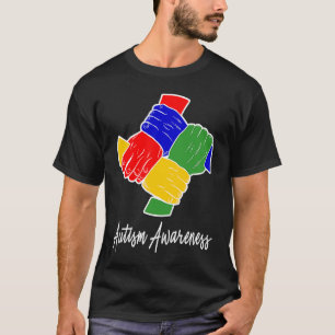 Autisme bewustzijn Handdruk als Puzzelstukken T-shirt