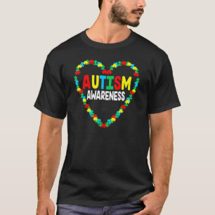Autisme Bewustzijn Hart Puzzelstuk Steun Autist T-shirt