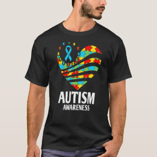 Autisme Bewustzijn Hart Trots Ondersteuning Maand  T-shirt