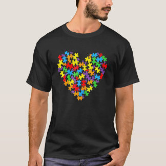 Autisme Bewustzijn Hart Valentijnsdag Puzzelstuk T-shirt