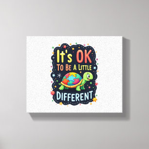 Autisme bewustzijn Het is ok om een beetje anders Canvas Afdruk