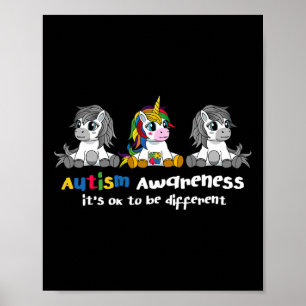 Autisme Bewustzijn - Het is OK om verschillende vr Poster