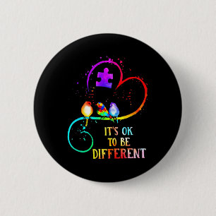 Autisme-bewustzijn Het is oké om een andere liefde Ronde Button 5,7 Cm