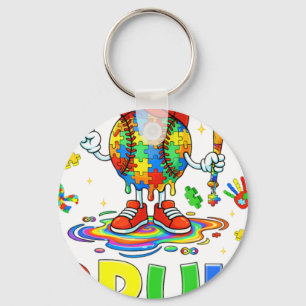 Autisme Bewustzijn Honkbal Bruh Puzzel Sleutelhanger