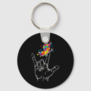Autisme bewustzijn I Love You Asl Hand Gebarentaal Sleutelhanger