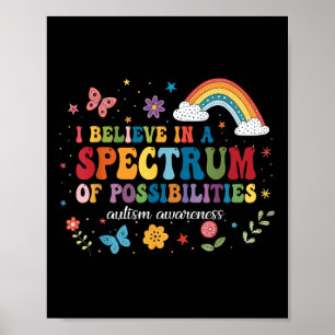 Autisme bewustzijn Ik geloof in een spectrum van m Poster