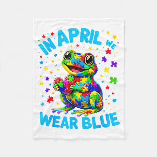 Autisme bewustzijn in april dragen we blauwe kikke fleece deken
