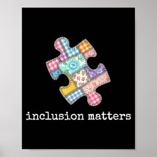 Autisme Bewustzijn Inclusie Patchwork Puzzel Poster