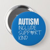 Autisme bewustzijn. Inclusief.Support.Kind. Button (Voorkant /achterkant)