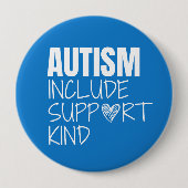 Autisme bewustzijn. Inclusief.Support.Kind. Button (Voorkant)