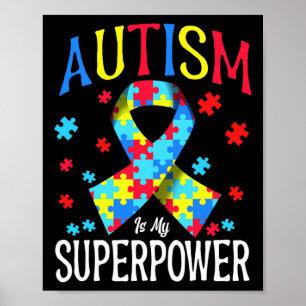 Autisme bewustzijn is mijn Superpower puzzelstukje Poster