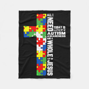 Autisme bewustzijn Jezus Kruis Puzzel Cool Christe Fleece Deken