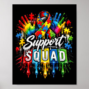 Autisme Bewustzijn Kinderen Steun Team Familie Ijs Poster