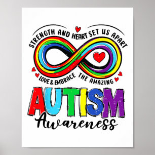 Autisme Bewustzijn Kracht en Hart onderscheidt ons Poster