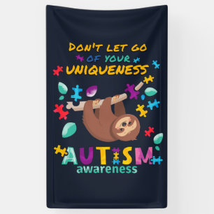 Autisme bewustzijn Laat je eigenheid niet los  Spandoek