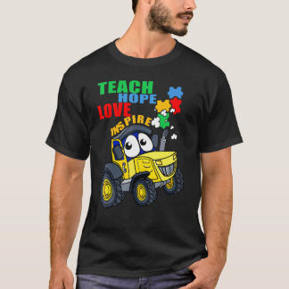 Autisme bewustzijn Leer Liefde Hoop Inspireren Spe T-shirt