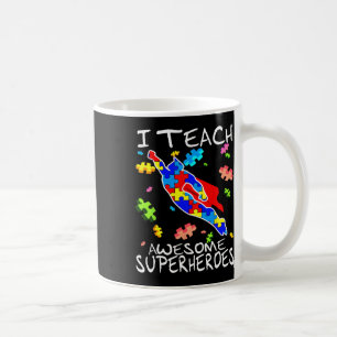 Autisme Bewustzijn Leraar Ik Leer Geweldige Superh Koffiemok