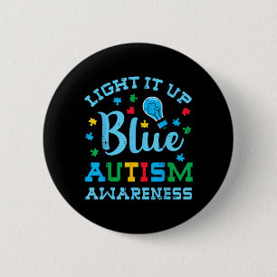 Autisme bewustzijn Licht Blauw ASD Ondersteuning V Ronde Button 5,7 Cm