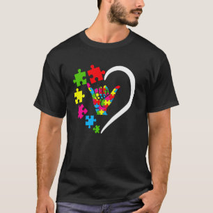 Autisme Bewustzijn Liefde ASL Gebarentaal Inclusie T-shirt