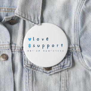 Autisme Bewustzijn Liefde Ondersteuning Buttonnen Ronde Button 4,0 Cm