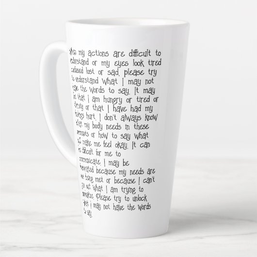 Autisme bewustzijn lint latte Mok (Linkerhoek)