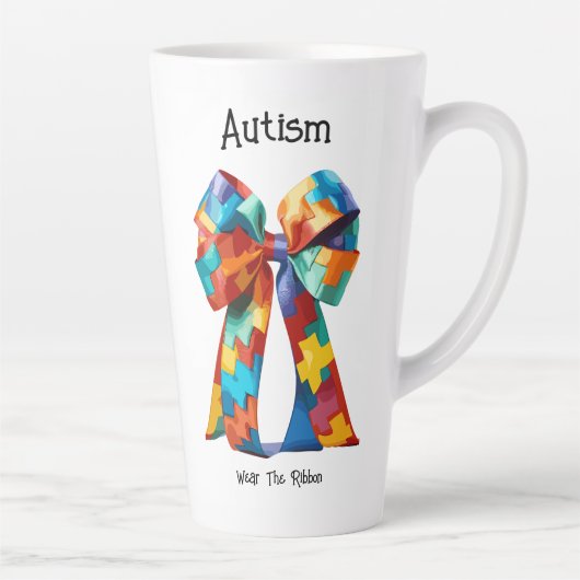 Autisme bewustzijn lint latte Mok (Rechts)