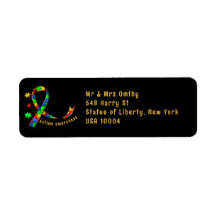 Autisme bewustzijn lint puzzelstukje aspergers etiket