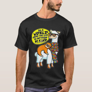 Autisme Bewustzijn Luiaard Rijdt LLama Autisme Wee T-shirt
