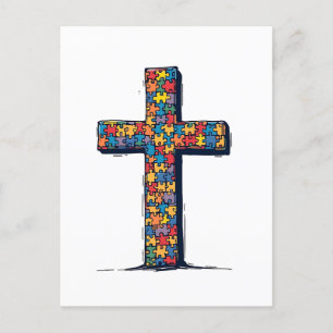 Autisme Bewustzijn Maand Christus Religie Jezus Feestdagenkaart