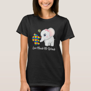 Autisme Bewustzijn Maand Mama Papa Olifant Liefde T-shirt