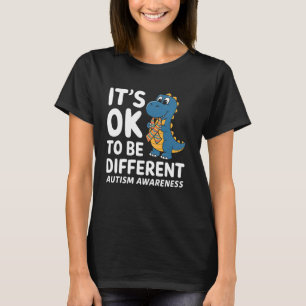 Autisme Bewustzijn Maand Steun Verschillende Dino  T-shirt