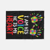 Autisme Bewustzijn Mam Pap Fleece Deken (Voorkant (Horizontaal))