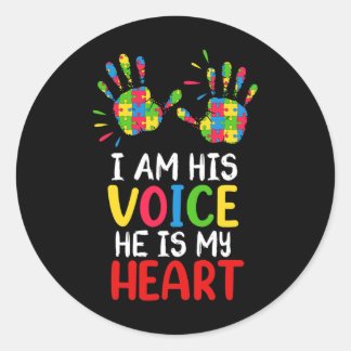 Autisme Bewustzijn Mam Pap Ronde Sticker