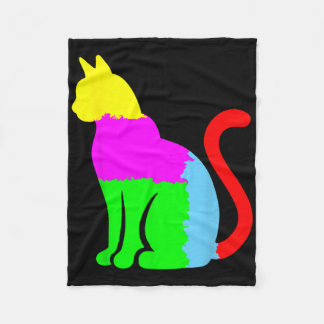 Autisme bewustzijn met artistieke kat silhouet of  fleece deken