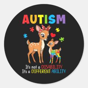 Autisme bewustzijn Moeder Herten Verschillende Vaa Ronde Sticker