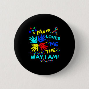 Autisme Bewustzijn Moeder Houdt Van Me Zoals Ik Be Ronde Button 5,7 Cm