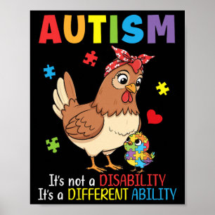 Autisme Bewustzijn Moeder Kip Verschillende Vaardi Poster