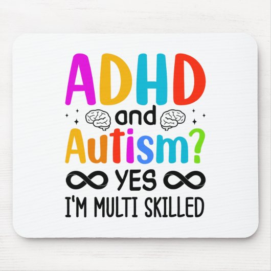 Autisme Bewustzijn Neurodivergent ADHD Muismat (Voorkant)